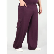 Chkokko Men Plus Size Purple Track Pant