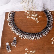 Teejh Pihu Black Stone Choker Necklace