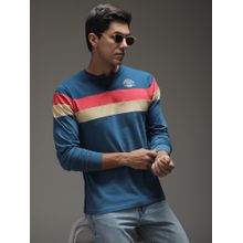 Difference of Opinion Mens Regular Fit Short Sleeve Colorblock Henley T-shirt - Blue