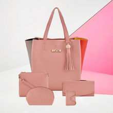 LaFille Women Hand Bag Pink Set Of 5