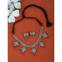 Aviana Oxidized Silver Tribal Necklace & Earrings Set