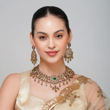 Beryachi Multi-Color Sabya Kundan Necklace & Earrings Set