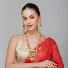 Beryachi Multi-Color Suhani Kundan Long Necklace & Earrings Set