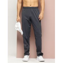 TURNFIT Grey Solid Color Trackpant with Reflective Label