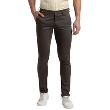 Parx Tapered Fit Printed Dark Olive Trousers