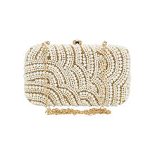 Anekaant Ethnique Gold And White Party Clutch Bag