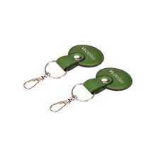 Sassora Green Premium Leather Round Shape Key Holder Gift Set (Pack Of 2)