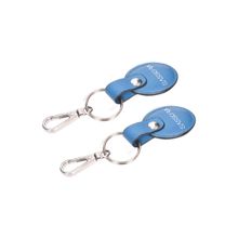 Sassora Blue Premium Leather Round Shape Key Chain Gift Set (Pack Of 2)