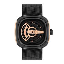 Gio Collection Men's Black Square Analogue Watch