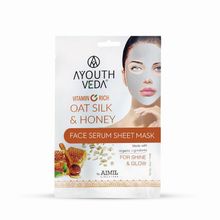 Ayouthveda Oat Silk & Honey Face Serum Sheet Mask for Glowing & Clear Skin