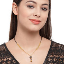 PANASH Women Gold-Plated And Cubic -Zirconia Studded Mangalsutra