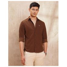 U.S. Polo Assn. Denim Co. Mens Pure Cotton Slim Fit Orange Casual Shirt