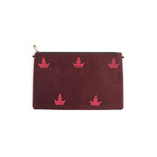 Tjori Plum Pink Embroidered Pouch
