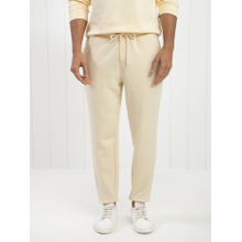 Rare Rabbit Bard Light Yellow Heavyweight Solid Joggers