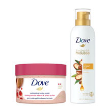 Dove Body Polish Pomegranate & Shower Mousse Argan Oil Combo