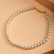 PRITA Classic White Pearl Link Gold Plated Necklace