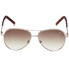 Gio Collection UV Protected Aviator Unisex Sunglasses - Gold Frame