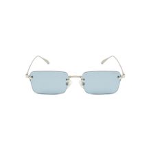 Opium Eyewear Unisex Blue Polycarbonate Lenses Silver Frame Rectangle Sunglasses
