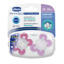 Chicco Physio Comfort Pink Lumi Soother (16-36M) - Pack of 2