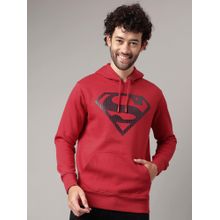 Free Authority Superman Printed Red Hoodie for Men