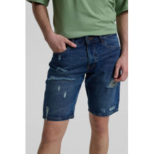 Snitch Indigo Blue Regular Fit Denim Shorts
