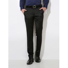 V Dot Black Solid Trousers