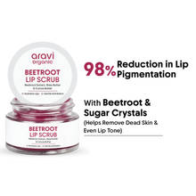 Aravi Organic Beetroot Lip Scrub For Dry, Dark Pigmented & Chapped Lips With Shea & Cocoa Butter