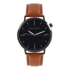 Joker & Witch Manchester Black Dial Brown Faux Leather Analog Mens Watch