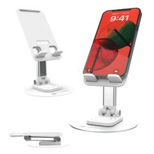 Portronics Mobot II Desktop Mobile Holding Stand with 360° Rotational Base (White)