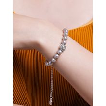 Estele Rhodium Plated opulent Pearl Bracelet for Women