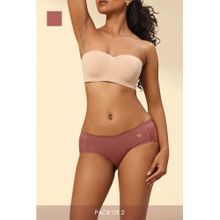 Krvvy Women Rose Pink Low-Rise Seamless Hipsters (Pack of 2)