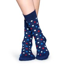 Happy Socks Navy Blue Polka Dot Unisex Socks (XL)