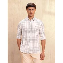 U.S. POLO ASSN. Men's Comfortable Fit Graph Checked Shirt-Brown