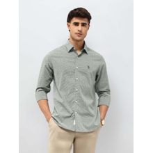 U.S. POLO ASSN. Men's Micro Checked Comfortable Fit Shirt-Green