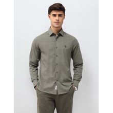 U.S. POLO ASSN. Men's Windowpane Checked Comfortable Fit Shirt-Green