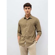 U.S. POLO ASSN. Men's Windowpane Checked Comfortable Fit Shirt-Brown