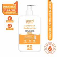 Aravi Organic Oil-Free SPF50+ Sunscreen Body Lotion With PA++++, Hyaluronic Acid & Niacinamide