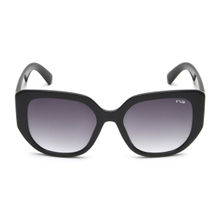 IRUS Women UV Protected Full Rim Black Frame Grey Lens Sunglasses - IRS1237C1SG (55)