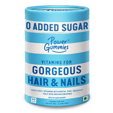 Power Gummies Gorgeous Hair and Nails Gummies with 0 Added Sugar & New Heart Shape