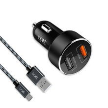 boAt 3 A Qualcomm 3.0 N Turbo Car Charger With Micro Usb Cable (black)