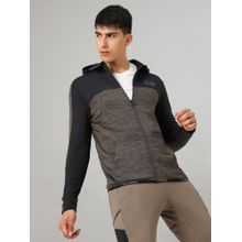 Technosport Men Brown Colorblock Hoodie