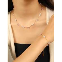 ZAISHA Pink Pearl Dainty Bracelet - 18K Gold Plated