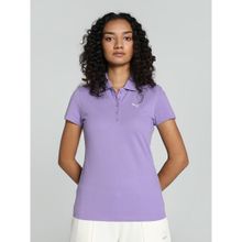 Puma Essentials Polo Womens Purple T-Shirt