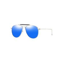 PARIM Polarized Unisex Aviator Sunglasses Silver Frame / Blue::Silver Lenses