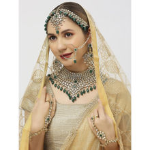 OOMPH Green Kundan Jadau Bridal Wedding Jewellery Set