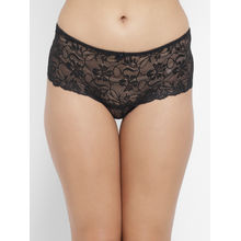 N-Gal Women's Erotic Lace See Through Mid Waist Underwear Lingerie Knickers Brief Panty - Black