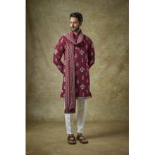 Abees Red Embroidered Kurta with Dupatta and Pant