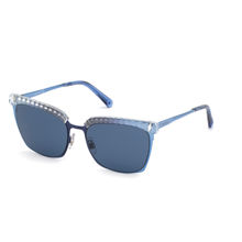 Swarovski Sunglasses Blue Square Women Sunglasses SK0196 55 92V