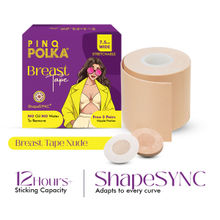 PINQ Polka Breast Lift Tape For All Cup Sizes Boob Tape With Free Nipple Pasties Body Tape - Nude