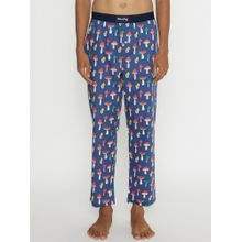 Smugglerz Inc. Magic Shrooms Navy Men Pyjama Navy Blue